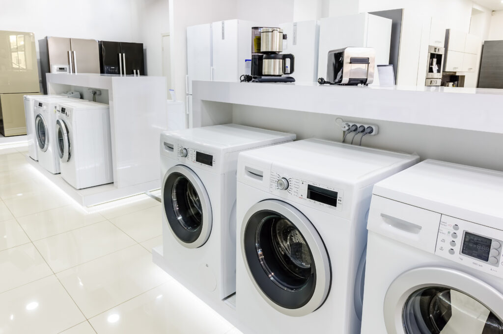 Washing machines, refrigerators and other home related appliance or equipment in the retail store
